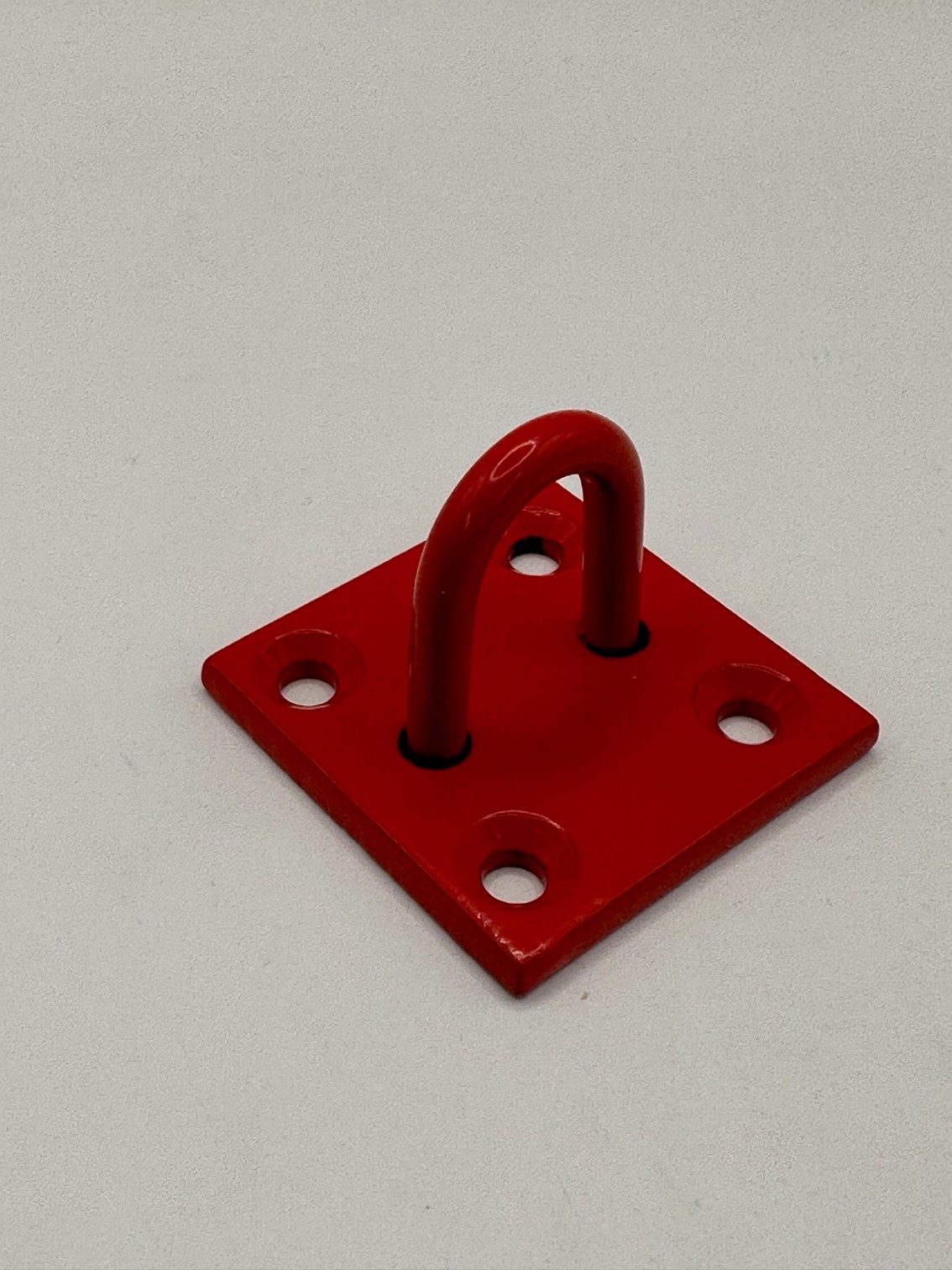 Red Powder Coated Staple on Plate